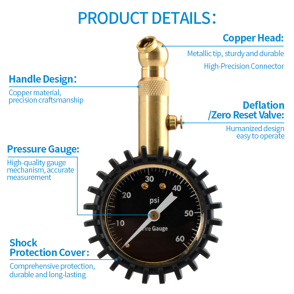 Высокоточный манометр для шин  – обзор и цена Tyre Pressure Gauge